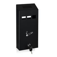 ASKOPP Svart väggmonterad låsbar metall 32 cm - Svart, Metall (15cm) - Relaxdays