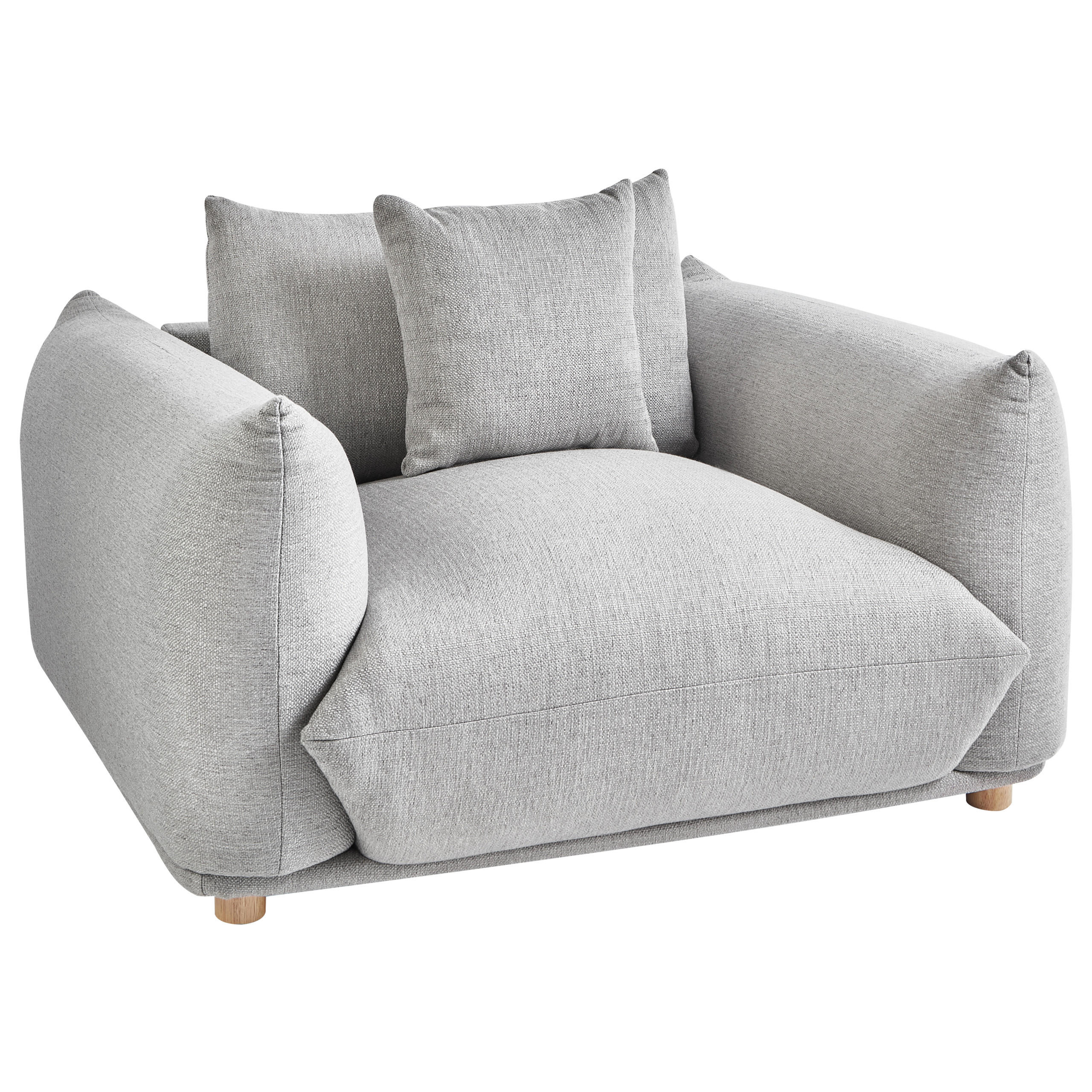 Beliani Sessel Hellgrau, Grau, Braun 120x74x108 cm