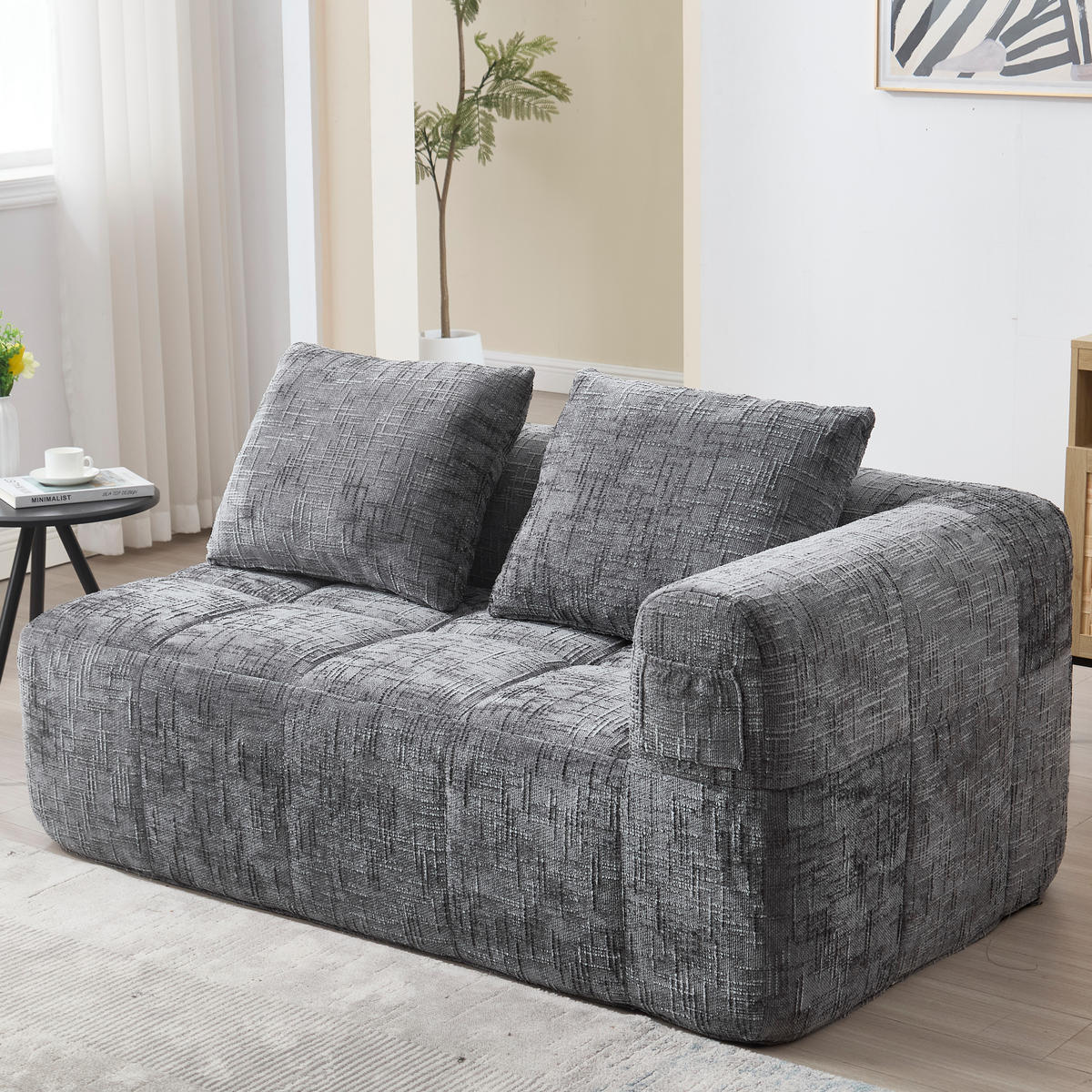 2-MIESTNA POHOVKA 158/90/60 cm Sivá - sivá, textil (90/60/158cm)