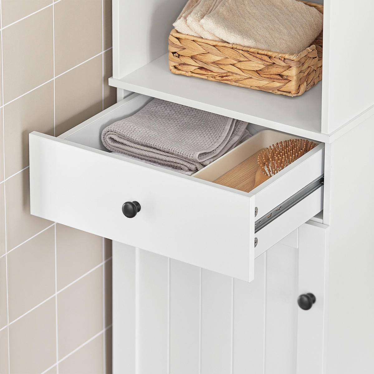 HOCHSCHRANK Weiß - Weiß, Holzwerkstoff (40/161/35cm) - SoBuy