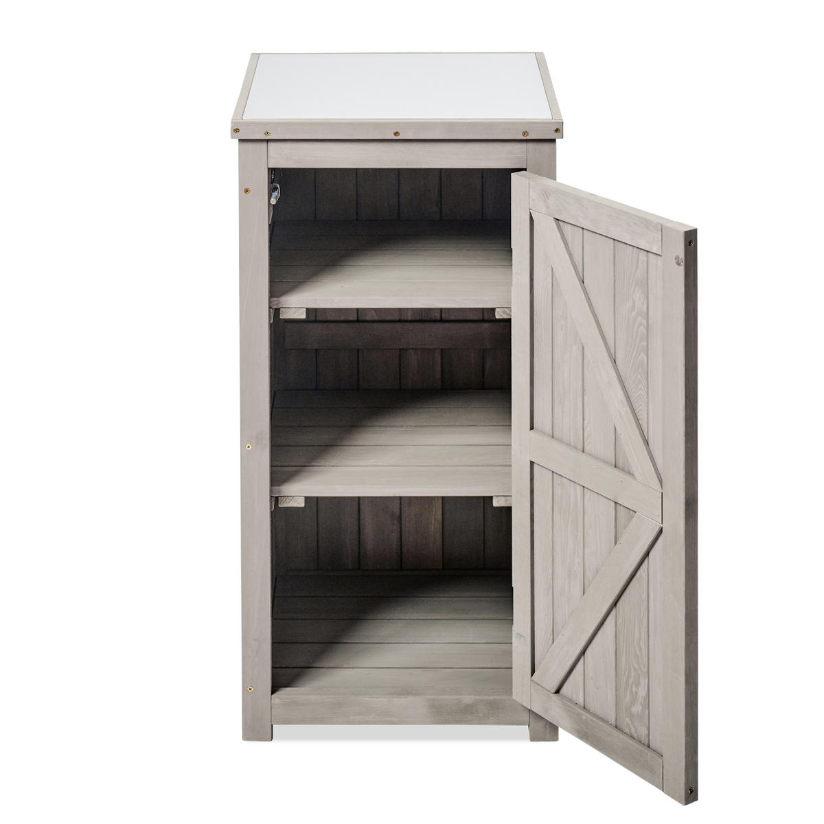 GARTENSCHRANK NEELE mit 3 Böden 45*45*85 cm - Grau, Holz (45/85/45cm) - butenkist