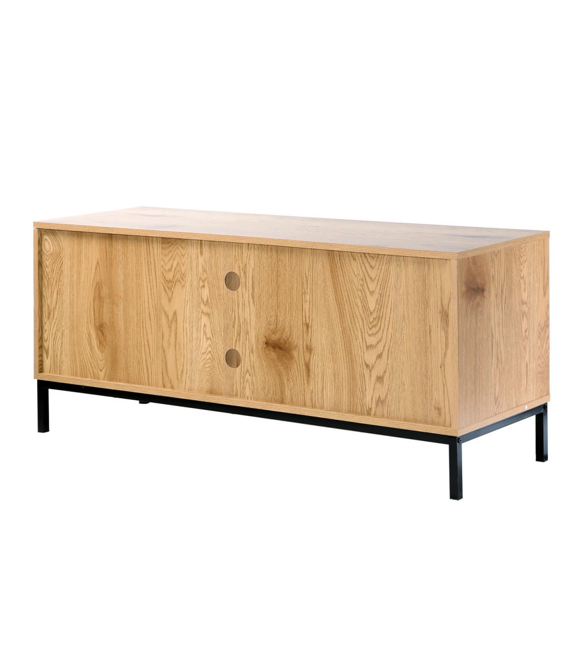 TV-MÖBEL mit 2 Türen, Rattangeflecht und 2 Ablagen - L120cm - Apfelbaumfarben, Holzwerkstoff (39/51/120cm) - Calicosy