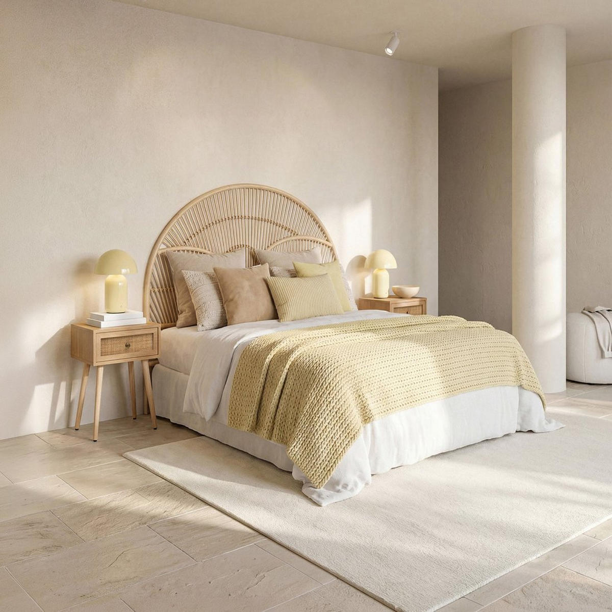 NACHTTISCH MIT 1 SCHUBLADE Hera Natürlich 40 cm x 58 cm 2er-Set - Naturfarben, Holzwerkstoff (40/58/30cm) - Klast Home