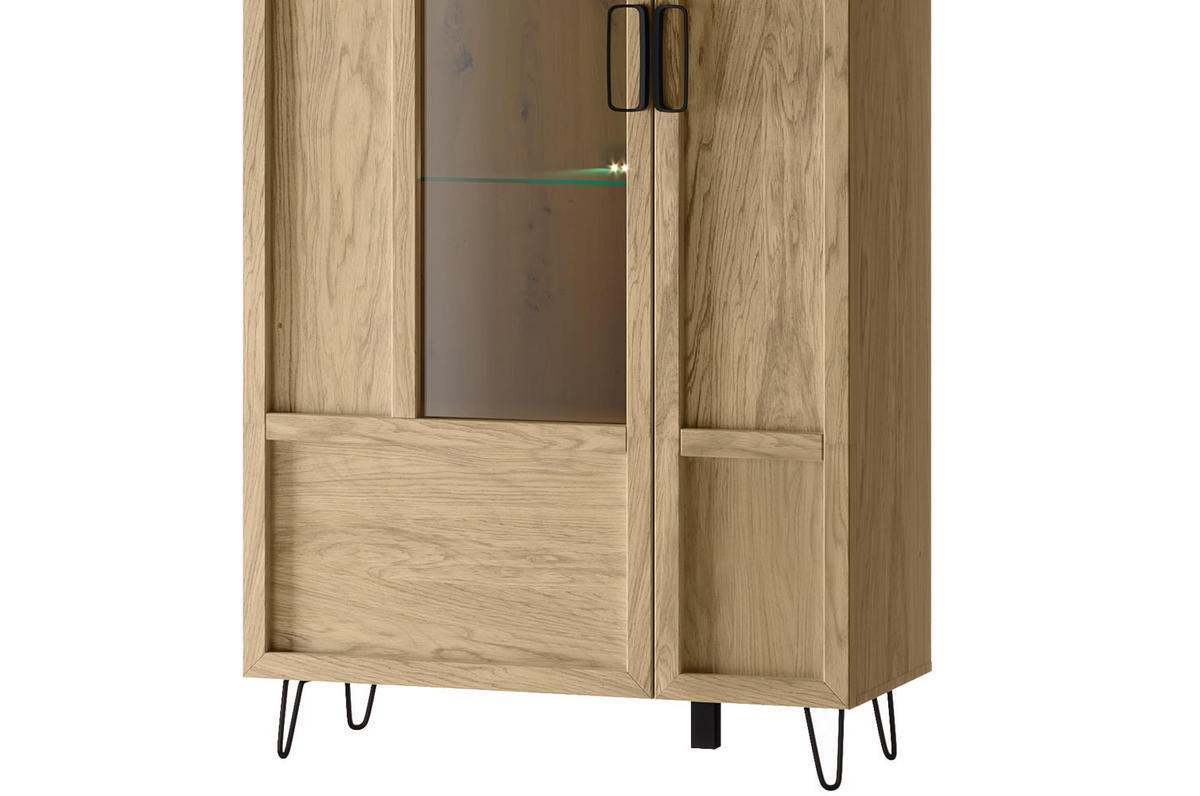STANDVITRINE Limbo Eiche Artisan 95 / 42 / 200cm - Eiche Artisan/Braun, Holz/Metall (95/200/42cm) - Feldmann-Wohnen