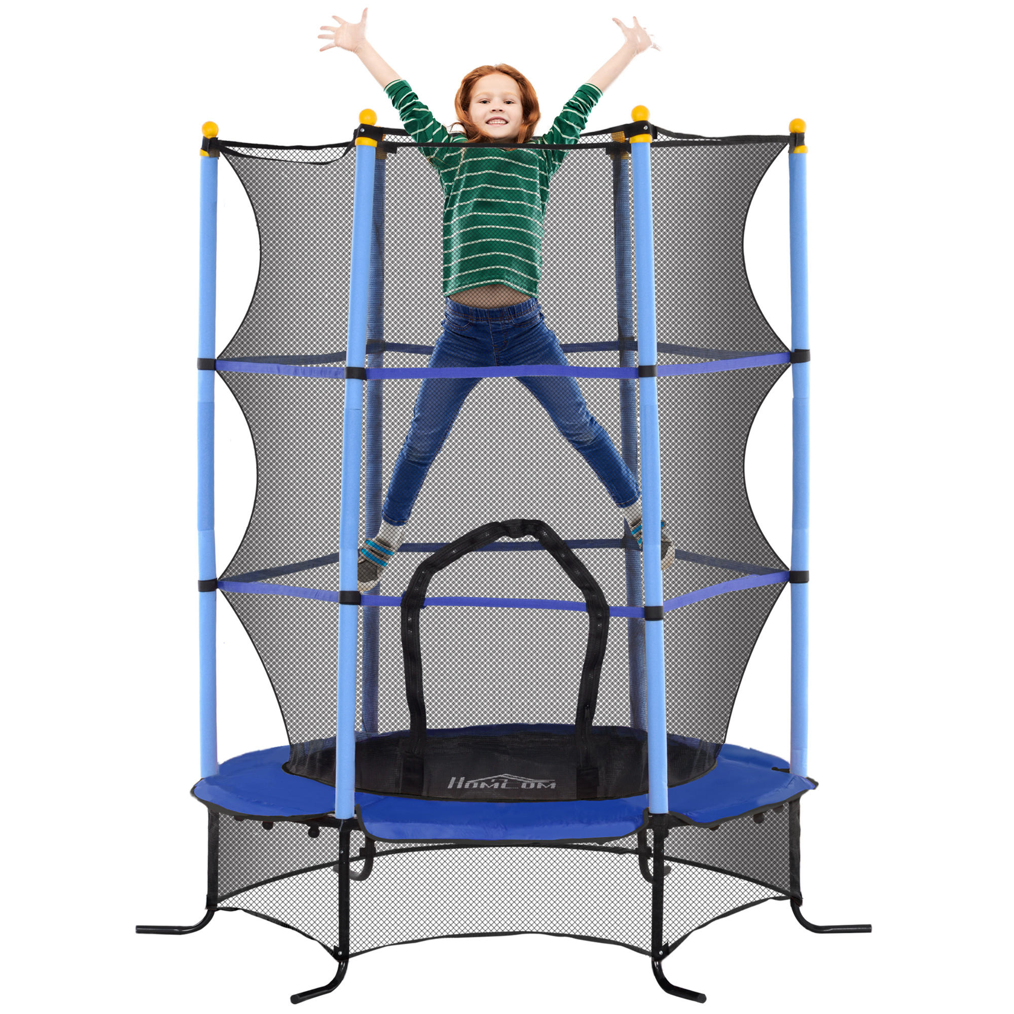 KINDERTRAMPOLIN - Blau, Kunststoff/Metall (163/163cm) - HOMCOM