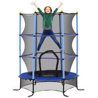 KINDERTRAMPOLIN - Blau, Kunststoff/Metall (163/163cm) - HOMCOM