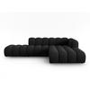 ECKSOFA modular rechts Lupine aus Chenille-Stoff schwarz 5 Sitzplätze - Schwarz, Textil (177/299cm) - Micadoni