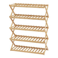 SCHUHREGAL Fitzbek - Naturfarben, Holz (67/89/26cm) - [en.casa]
