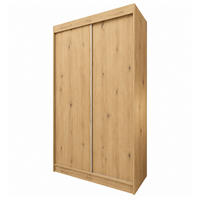 KLEIDERSCHRANK Steria 120 cm Artisan Griffe silber - Eiche Artisan, Holzwerkstoff (120/216/61cm) - KS Home Concept
