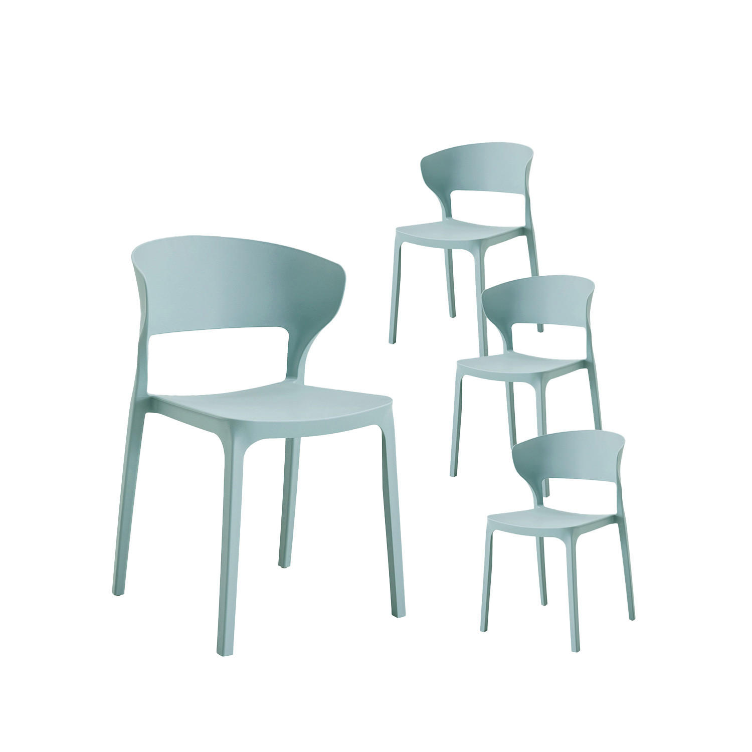 GARTENSTUHL Serin Grün 48 cm x 76 cm 4er-Set - Grün, Kunststoff (48/76/52cm) - Klast Home