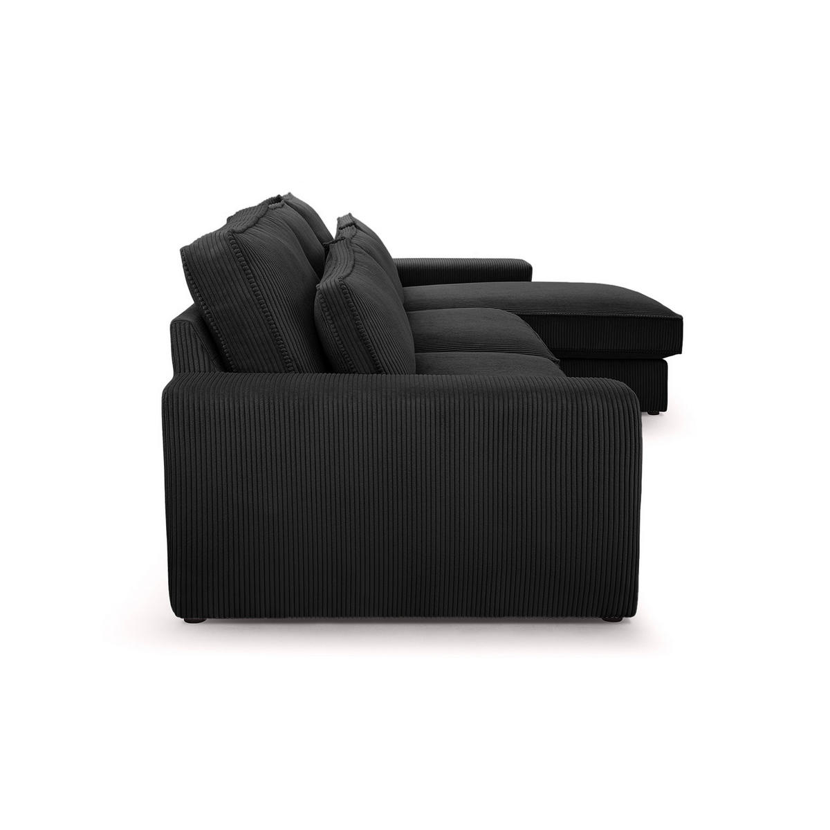 ECKSOFA 4 Sitzer Medan Mini, Schwarz - Schwarz, Textil (276/176cm) - Fedve