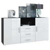 SIDEBOARD Skadu Front in Weiß Hochglanz - Weiß Hochglanz, Holzwerkstoff (138.5/71.5/35cm) - Vladon