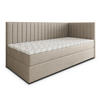 BOXBETT ARIS 80x200 cm mit Matratze und Topper, H2+H3 - Beige - Beige, Holz (80/200cm) - MASSENO