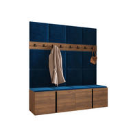 GARDEROBEN-SET Orion V - Blau/Nussbaumfarben, Holzwerkstoff/Kunststoff (168/186/46cm) - MIRJAN24