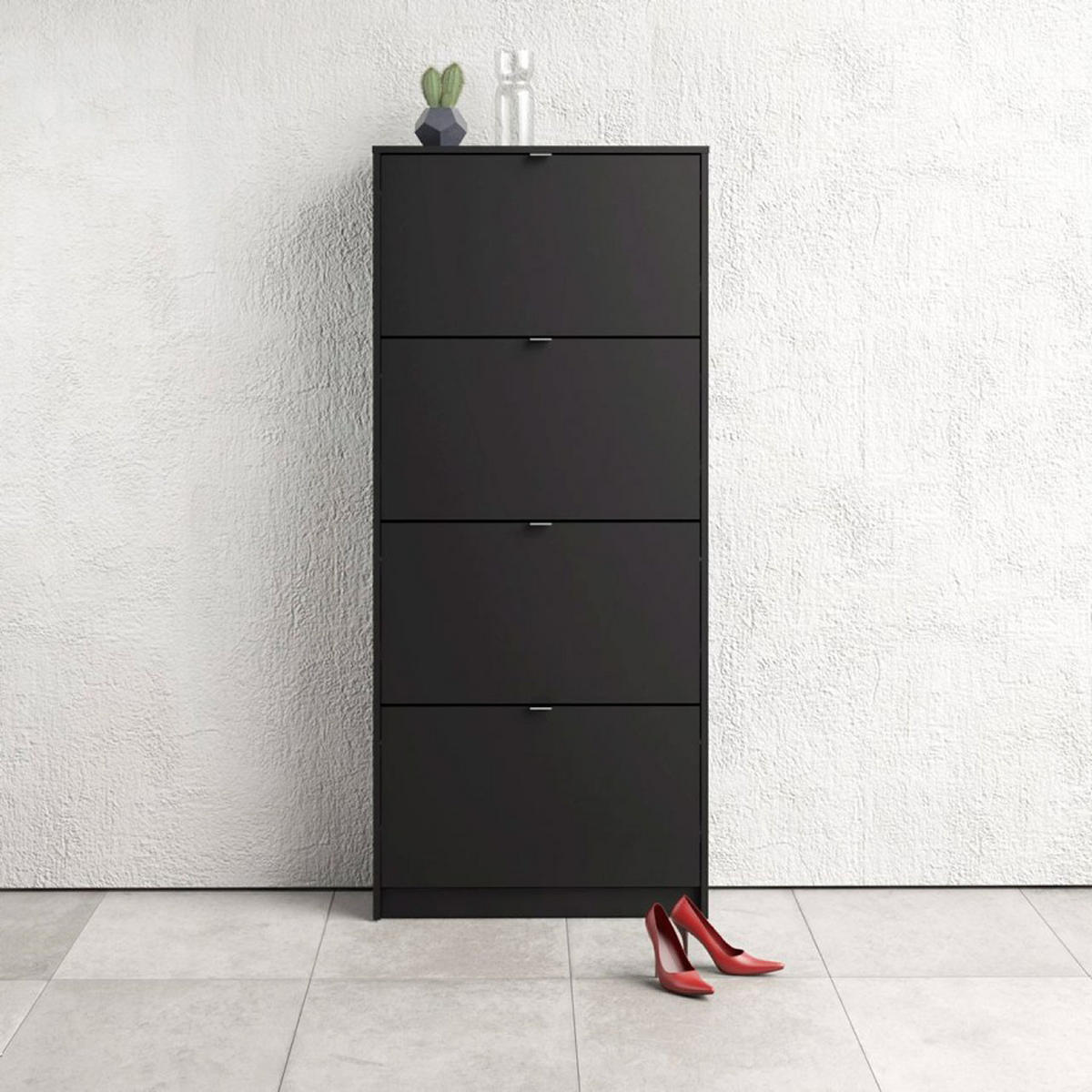 SCHUHKIPPER schwarz - Schwarz, Holzwerkstoff (70/162/24cm) - ebuy24