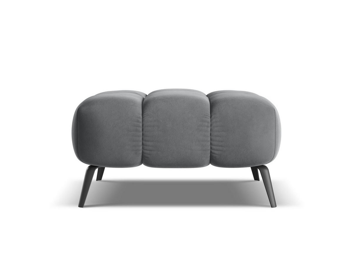 POUF Samt Stoff Grau - Dunkelgrau/Schwarz, Textil/Metall (78/41/60cm) - Makamii