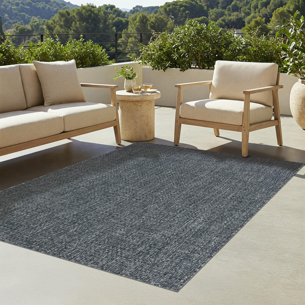 TEPPICH VERANO BLAU 60/100 cm - Blau, Textil (60/100cm) - Tapiso