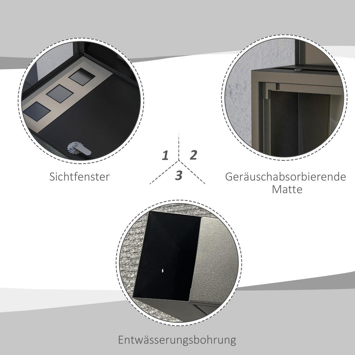BRIEFKASTEN Metall Schwarz - Schwarz, Metall (11.5/29/36.5cm) - HOMCOM
