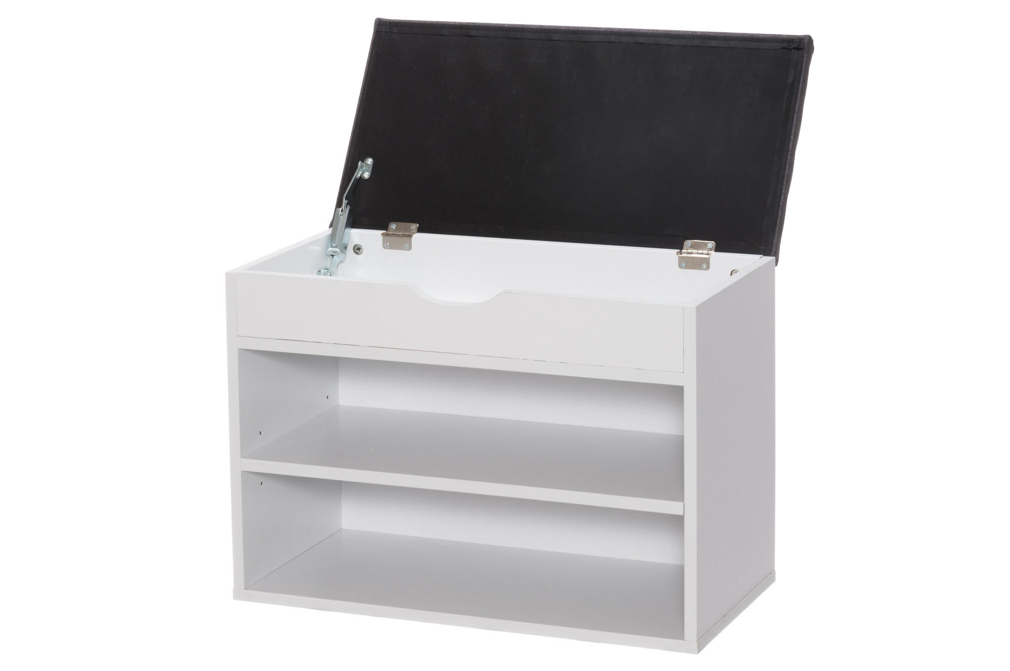 BANK mit Schuhablage 30/60/47 cm - Weiß, Holzwerkstoff (60/47/30cm)