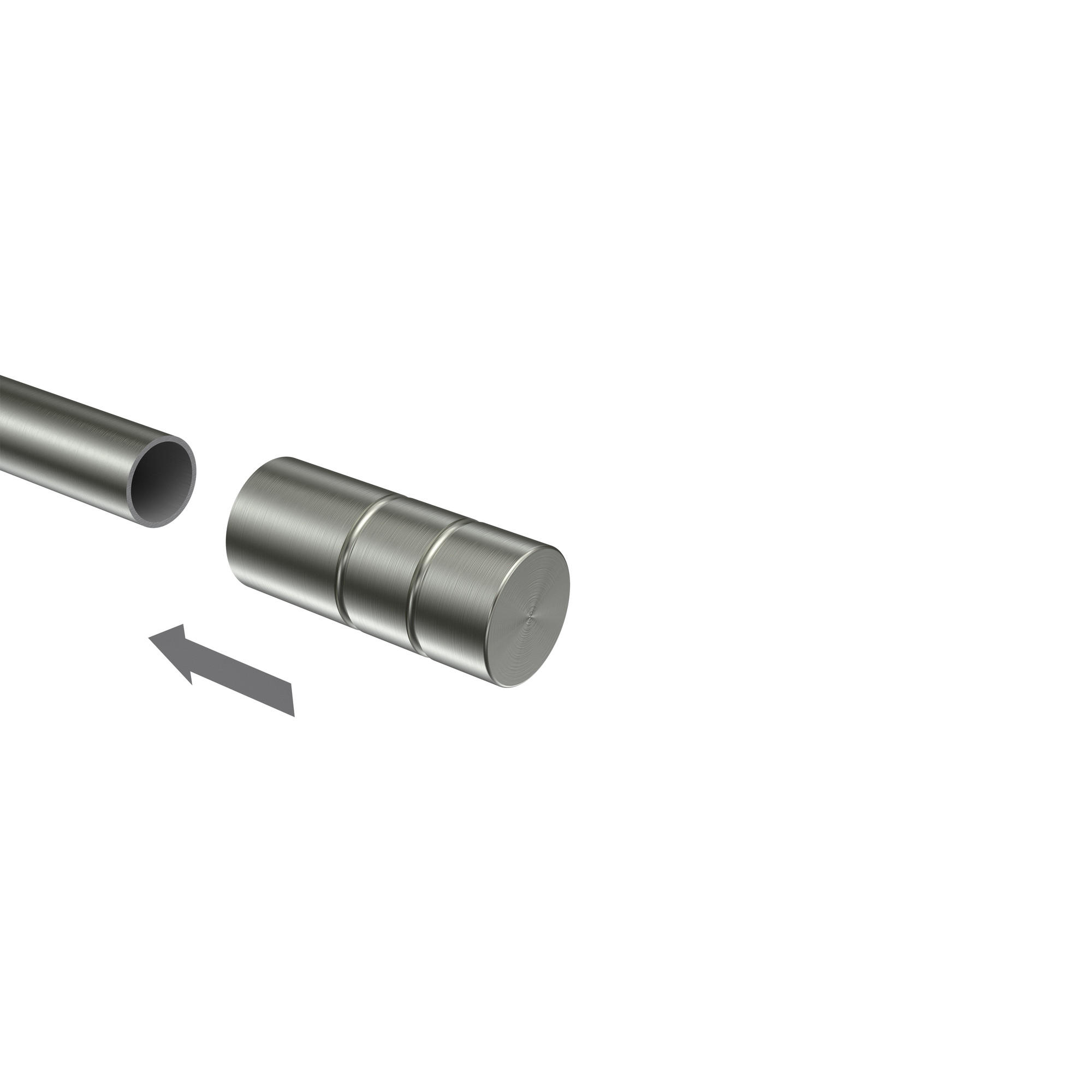 ENDSTÜCKE FÜR GARDINENSTANGEN 16 mm Ø, Caras Edelstahl-Optik, Packung 2 Stück - Edelstahlfarben, Metall (5/2.2/2.2cm) - INTERDECO