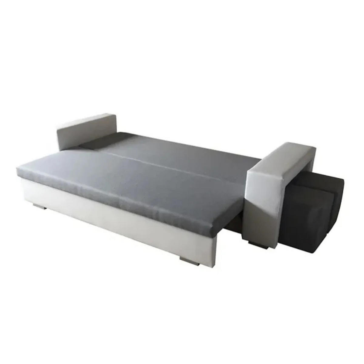 SCHLAFSOFA TANGO, Sofa mit Schlaffunktion und Bettkasten, inkl. zwei Poufs, Veloursstoff, Frabe: Blau - Blau, Textil (238/85/87cm) - Sepro Meble