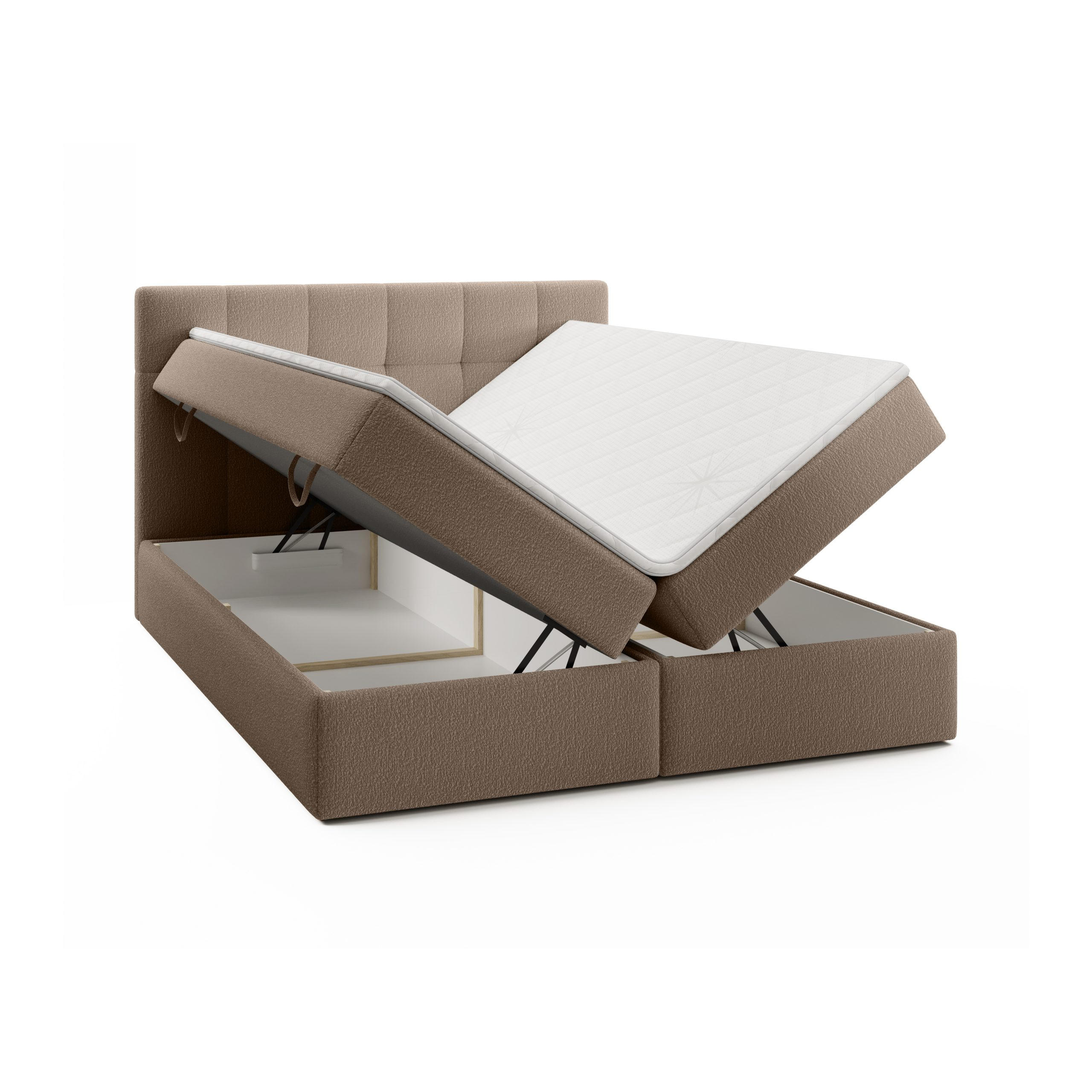 Thumbnail - Fedve Doppelbett, Braun, Textil, 160x200 cm, Schlafzimmer, Betten, Boxspringbetten