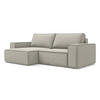 ECKSOFA mit Schlaffunktion Samt Stoff Creme - Perlmutt/Creme, Kunststoff/Textil (148/257cm) - Makamii