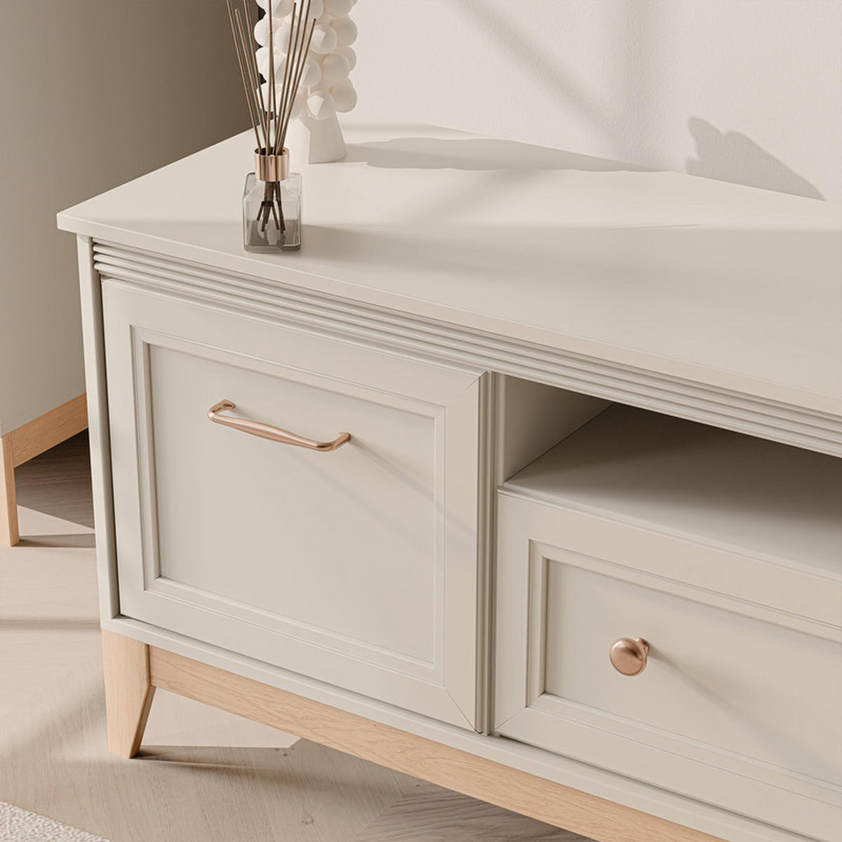 TV-LOWBOARD DIUNA 179 cm, Kaschmir - Kaschmir, Holzwerkstoff/Kunststoff (179/61.5/40.5cm) - Idohome