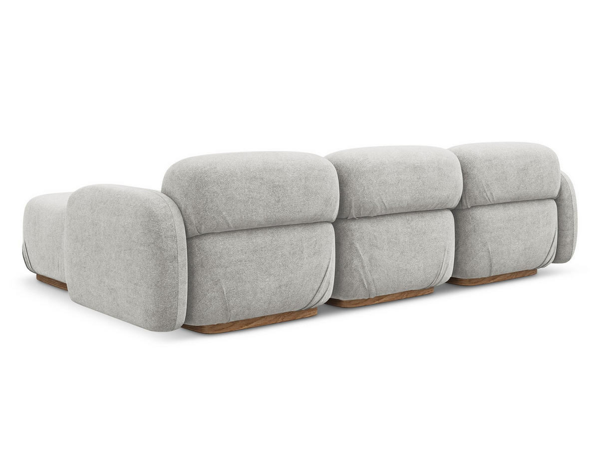 ECKSOFA Links Chenille Stoff Blau - Blau/Blaugrau, Kunststoff/Textil (170/290cm) - Makamii