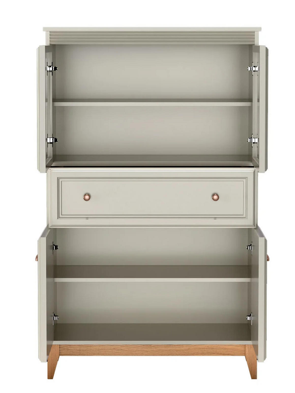 VITRINESCHRANK WINDSOR W-5 - Kaschmir, Holzwerkstoff (92/151/41cm) - Meblini