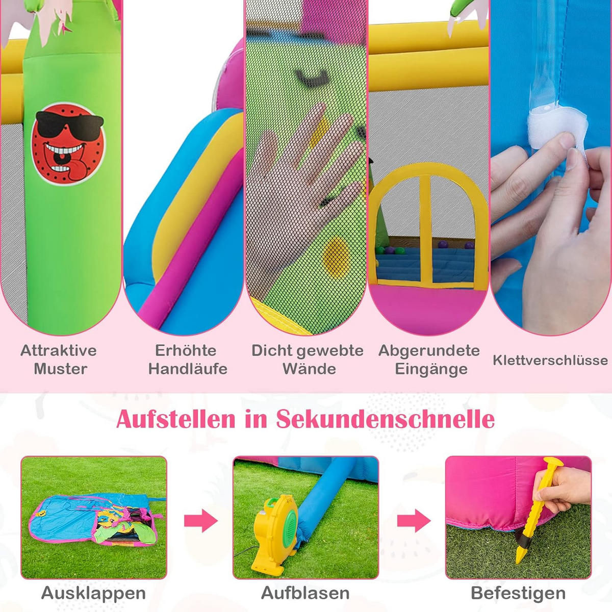 HÜPFBURG 260cm Multicolor - Multicolor, Kunststoff (300/450/260cm) - COSTWAY