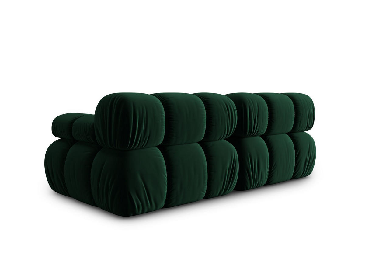MODULARES-SOFA Bellis aus Samt flaschengrün 2 Sitzplätze - Grün, Textil (94/63/188cm) - Micadoni