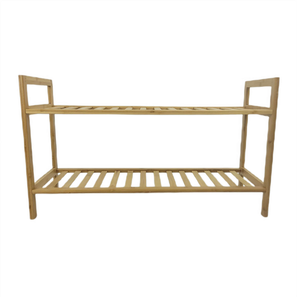 SCHUHREGAL Bambus Naturfarben 2-stufig 69/27/40 cm - Naturfarben, Holz (69/40/27cm) - Begryf