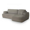 ECKSOFA SENTI N R-S Hellgrau Boucle-Stoff mit Schlaffunktion - Hellgrau, Holz (246/148cm) - MASSENO
