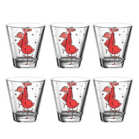 KINDERBECHER Bambini Flamingo 215 ml 6er Set - Pink, Glas (0.215L) - Leonardo Living