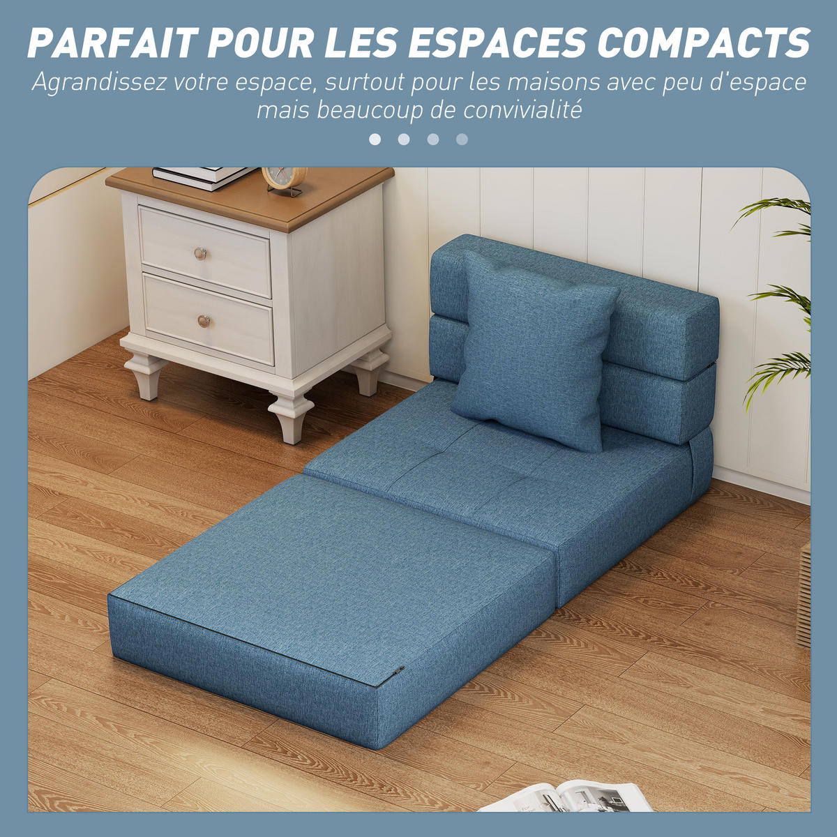 SCHLAFSESSEL DE-14622 mit abnehmbarem Kissenbezug Dunkelblau - Blau, Textil (70/61/70cm) - ComfortXL