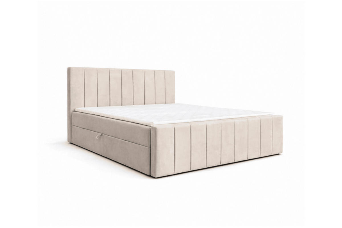 KONTINENTALBETT - Boxspringbett 01 bis 180x200 - Trinity 2 - Beige - Beige/Kieferfarben, Holzwerkstoff/Textil (180/200cm) - Möblo
