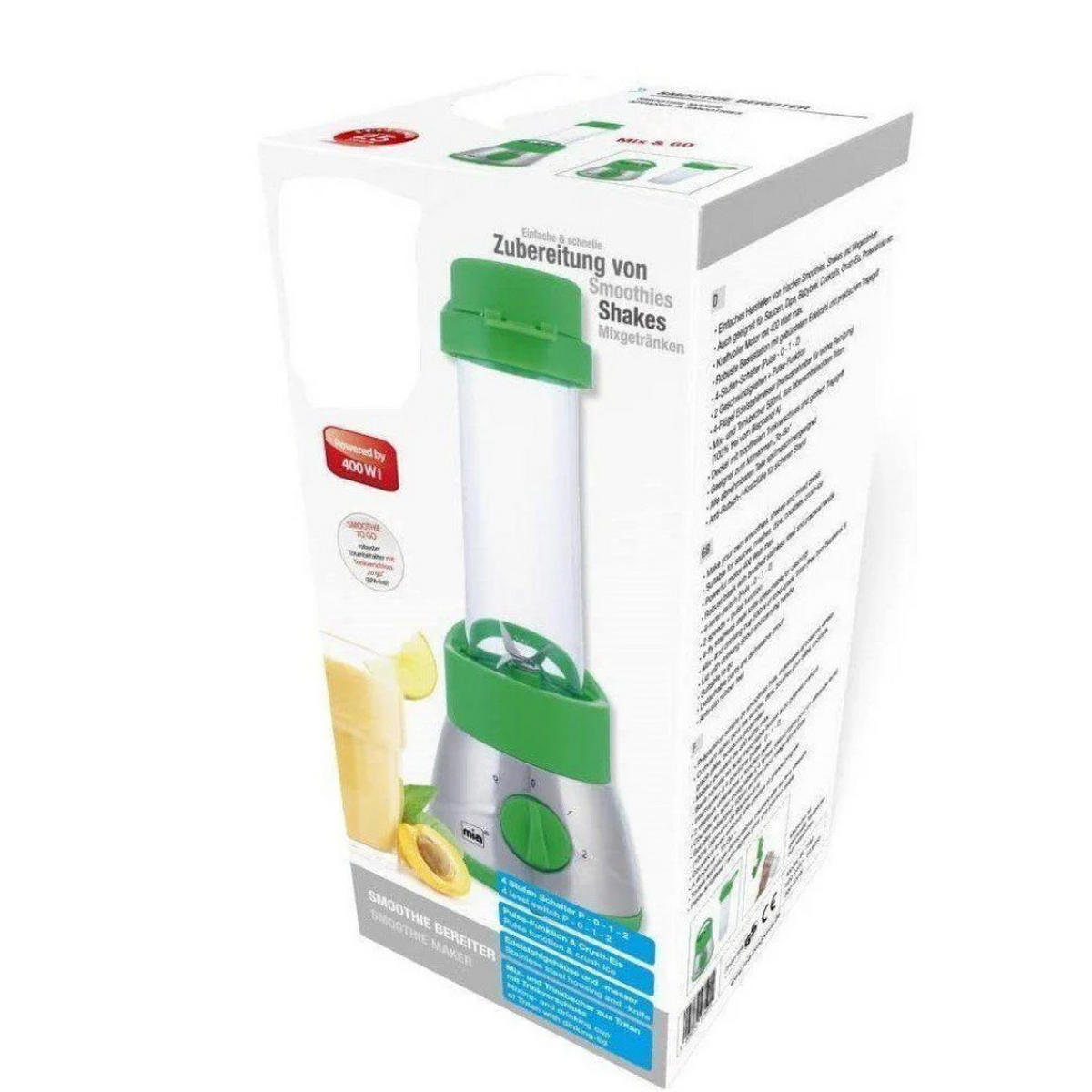SMOOTHIE MAKER BL 7591 Grün 400W ToGo Mixer - Grün, Kunststoff (25/25/25cm) - Mia
