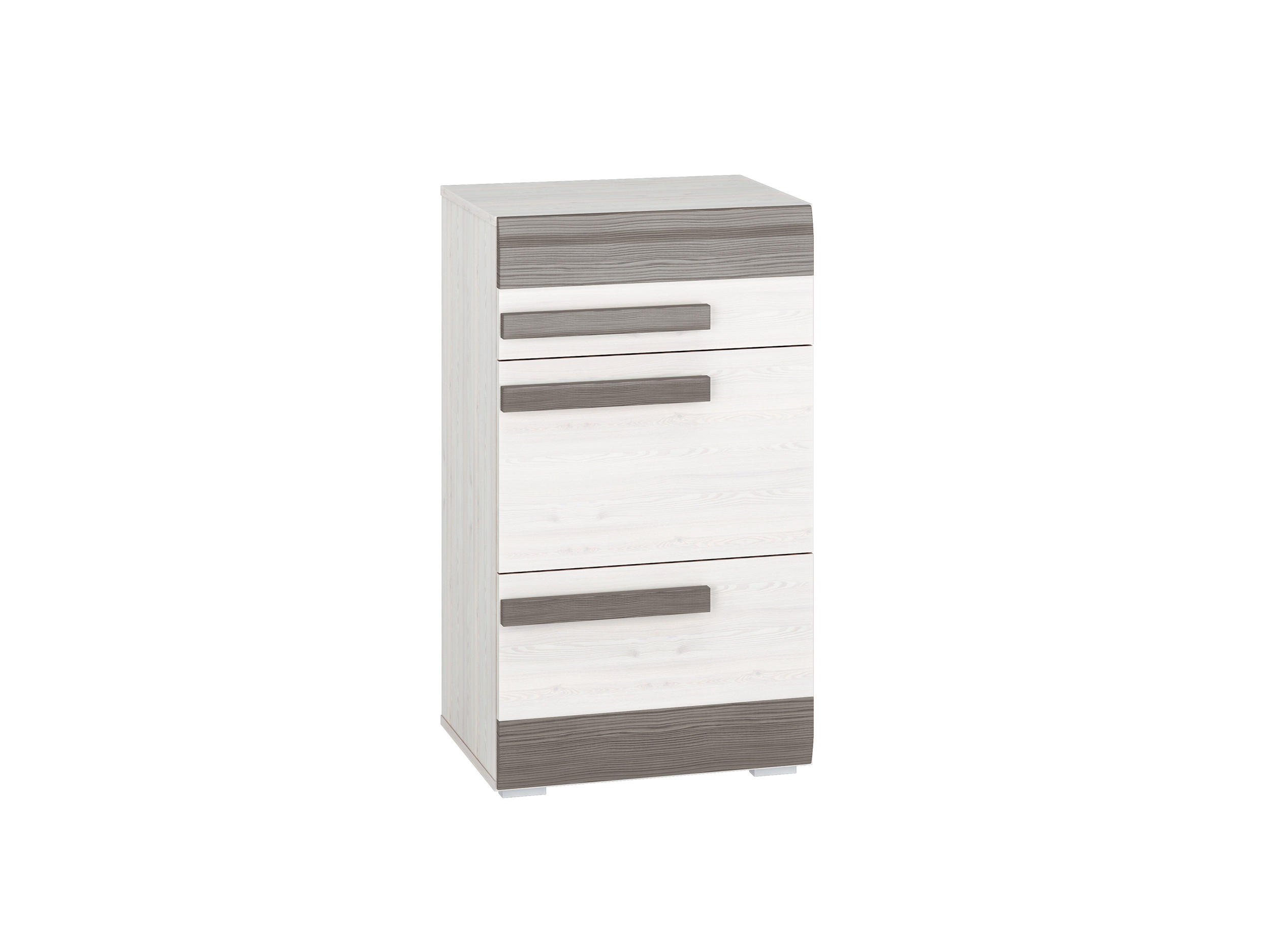 SCHUHSCHRANK Blanco Pinie weiß / grau 55 / 42 / 96cm - Weiß, Holz/Holzwerkstoff (55/96/42cm) - Feldmann-Wohnen