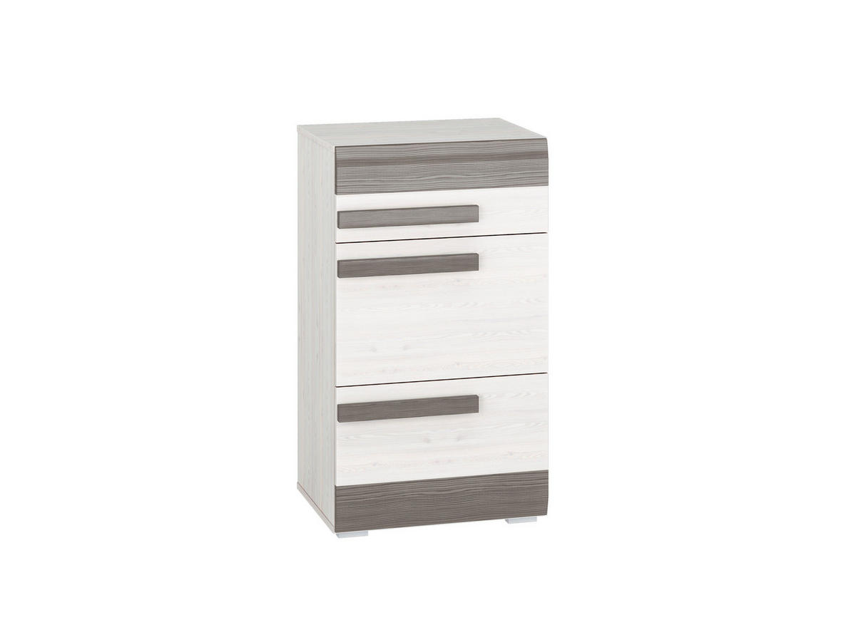 SCHUHSCHRANK Blanco Pinie weiß / grau 55 / 42 / 96cm - Weiß, Holz/Holzwerkstoff (55/96/42cm) - Feldmann-Wohnen