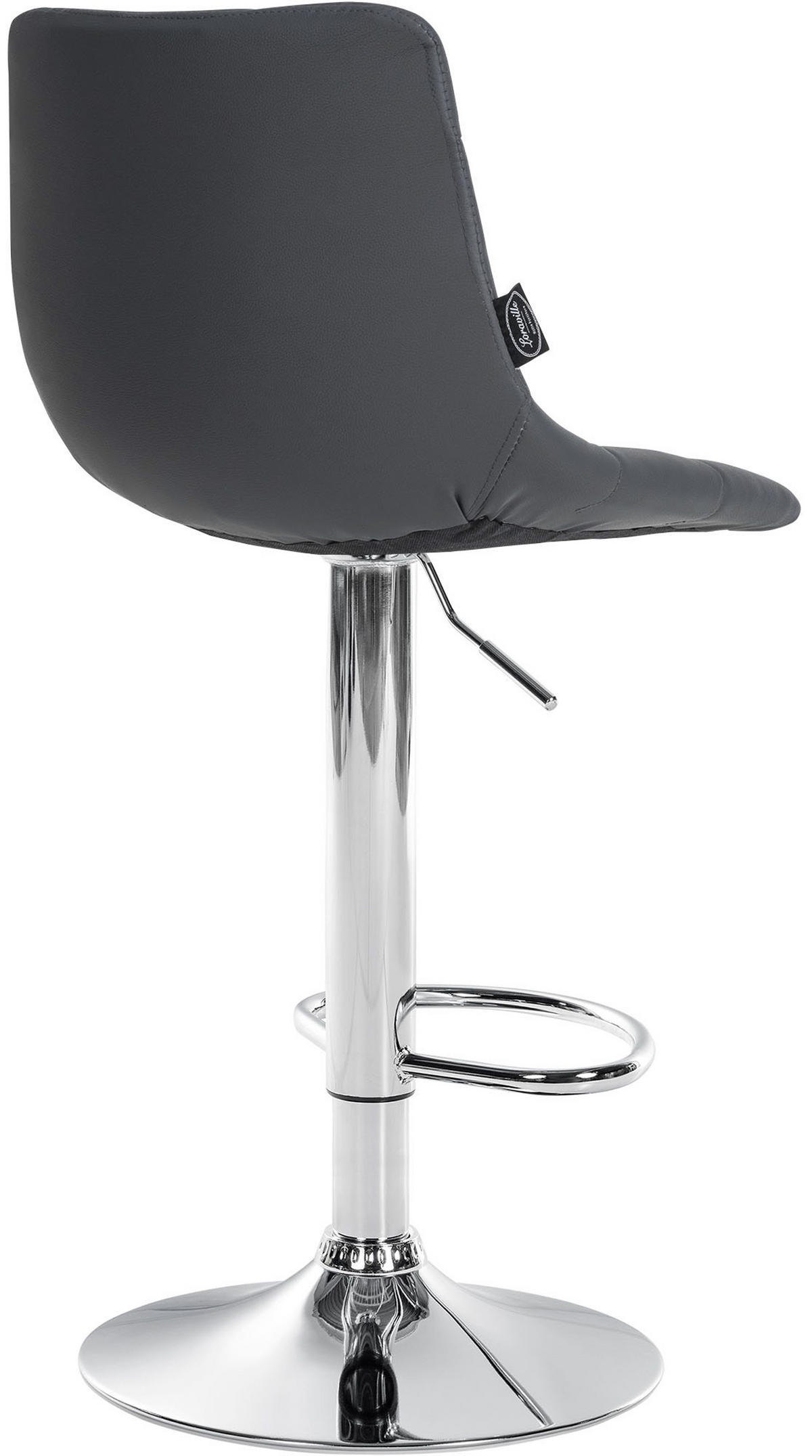 BARHOCKER 2er Set James Kunstleder chrom grau - Chromfarben/Grau, Kunststoff/Metall (43/108.5/46.5cm) - TPFLiving