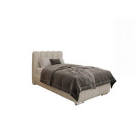 POLSTERBETT Zaira 90x200cm – Elegantes Polsterbett für modernen Wohnstil , Federkernmatratze Bonnel (18cm), creme - Creme, Holz - Panda Möbel
