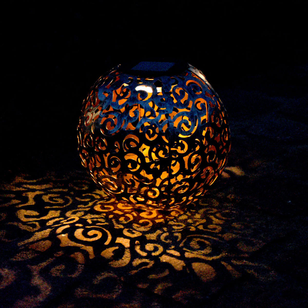 LED AUSSENLEUCHTE Kugel Schwarz - Schwarz, Metall (28.5/28.5/40cm) - Globo Lighting