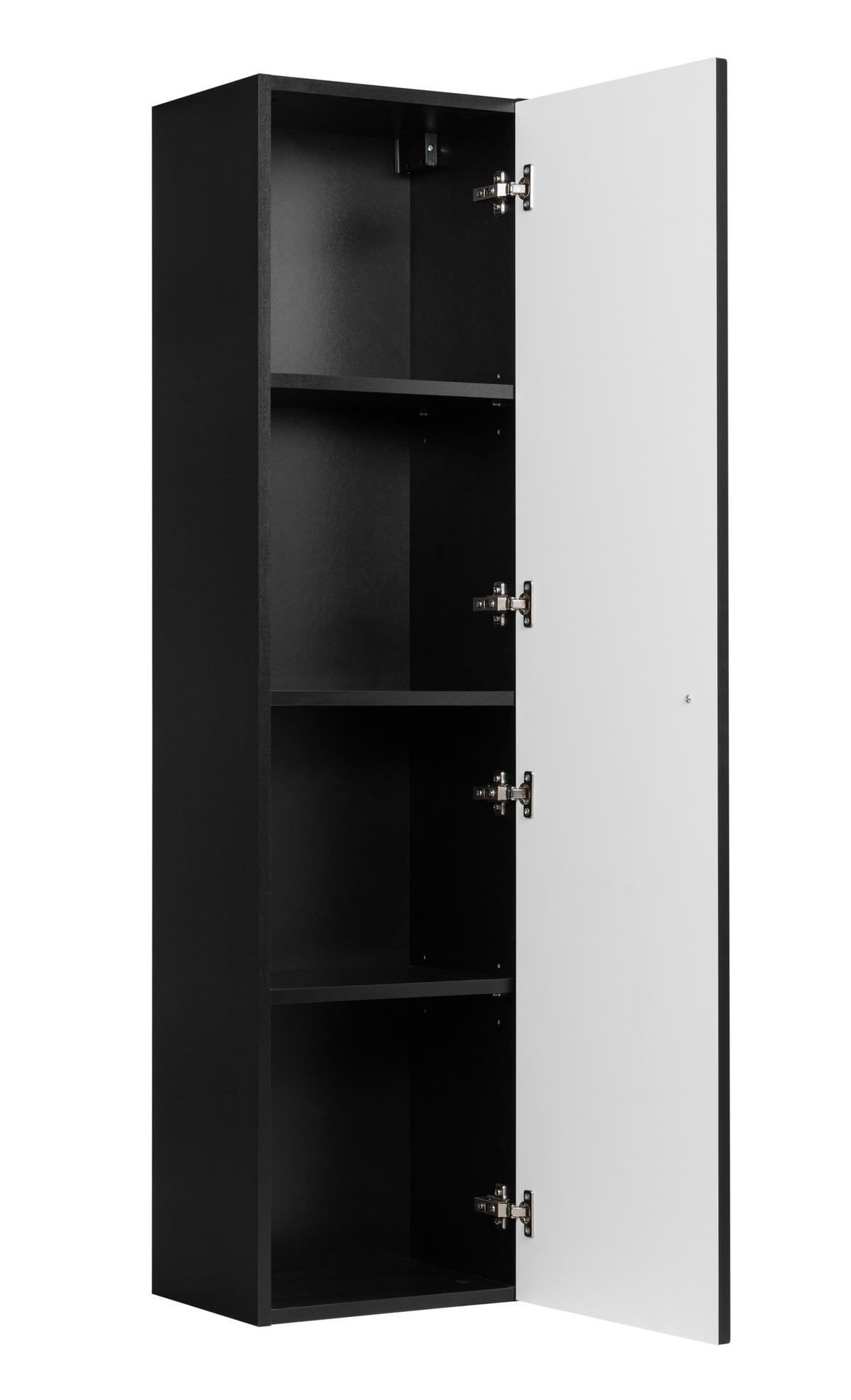 BADEZIMMER-HOCHSCHRANK: Schwarz / Griffe Gold, 35 x 27 x 136 cm - Goldfarben/Schwarz, Holzwerkstoff (35/136/27cm) - 3XE LIVING