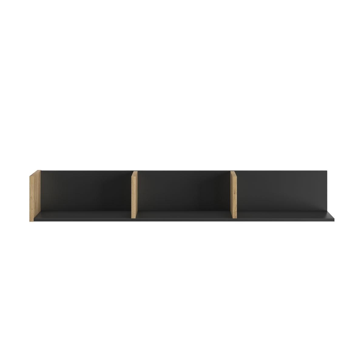 WANDREGAL Raphael - L160 cm - Schwarz, Holzwerkstoff (24/24/160cm) - Calicosy
