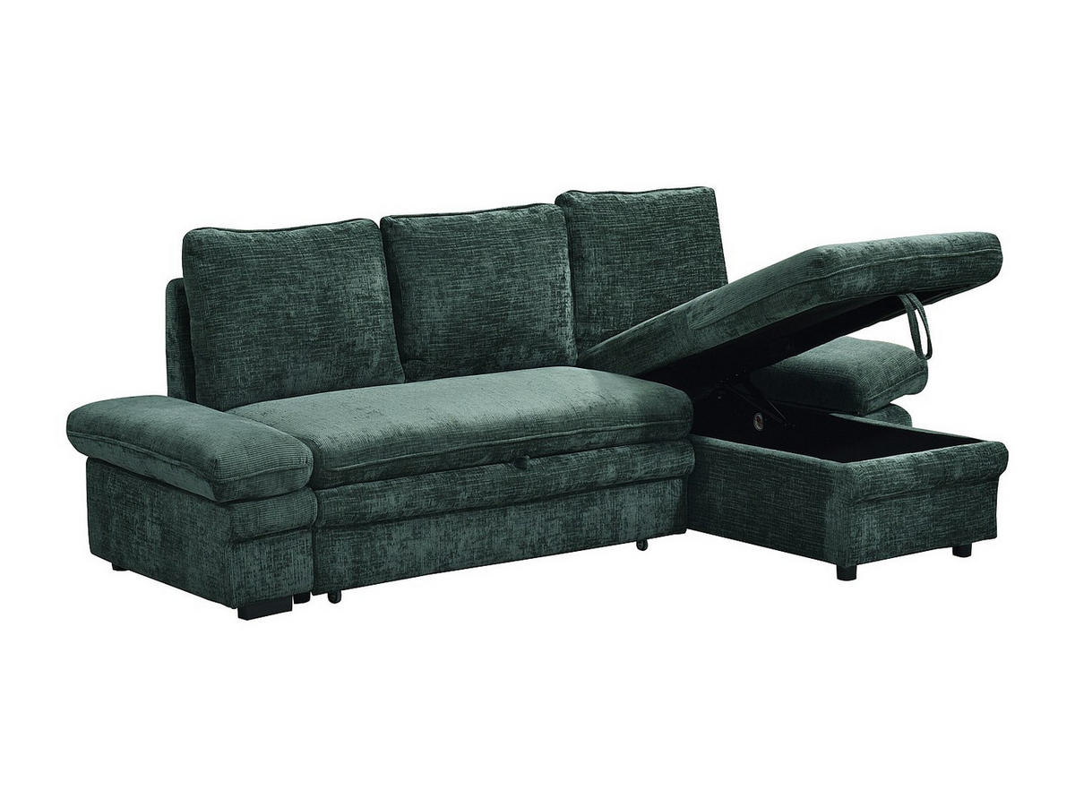 SCHLAFSOFA - 4 Personen - stoff - grün Siviara - Grün, Textil (258/85/146cm) - Vente-Unique