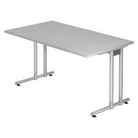 SCHREIBTISCH Serie-N 80/140/74 cm in Grau - Grau, Holzwerkstoff (80/140/74cm) - bümö