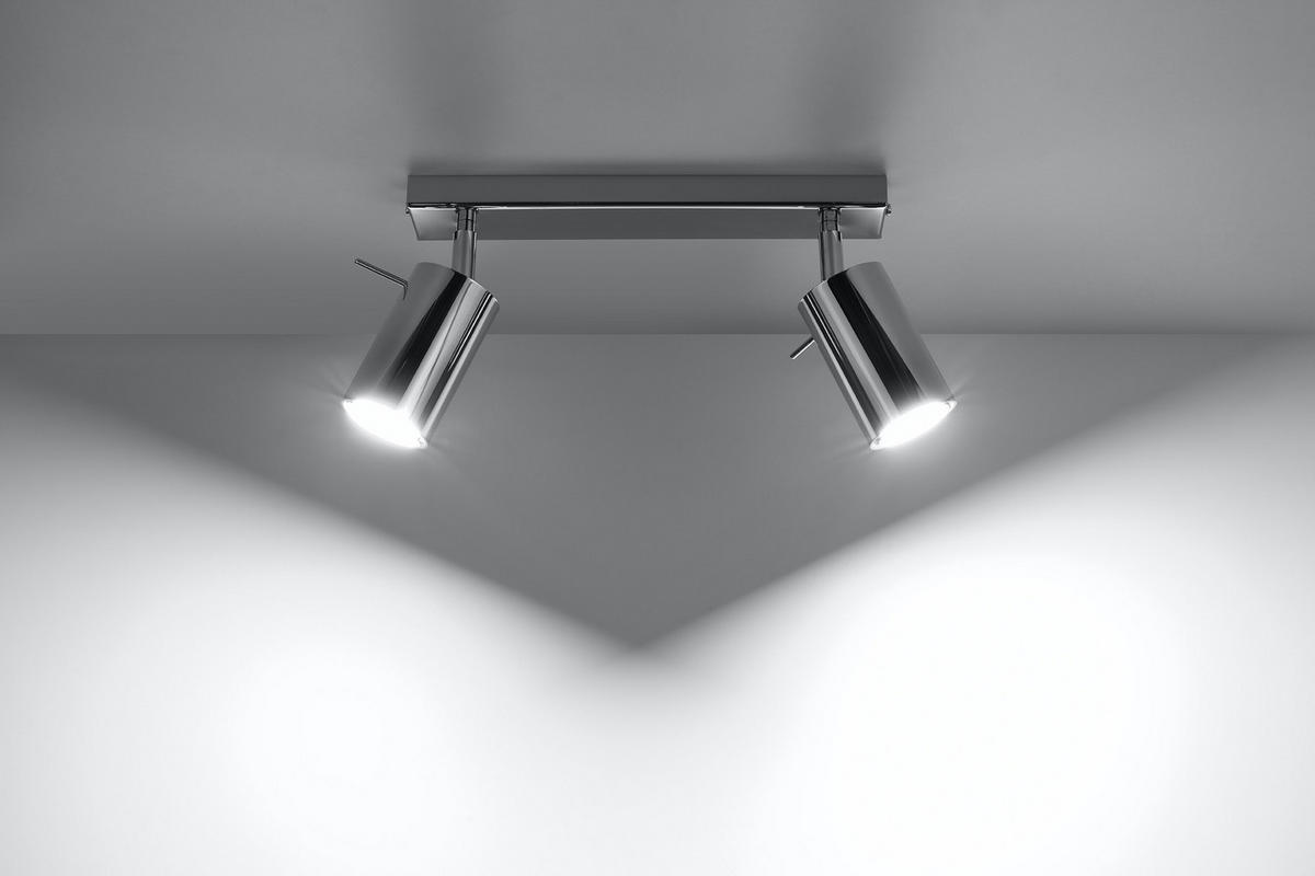 LED DECKENLEUCHTE Chrom Silber 2-flammig - Silberfarben, Metall (30/8/15cm) - Sollux Lighting