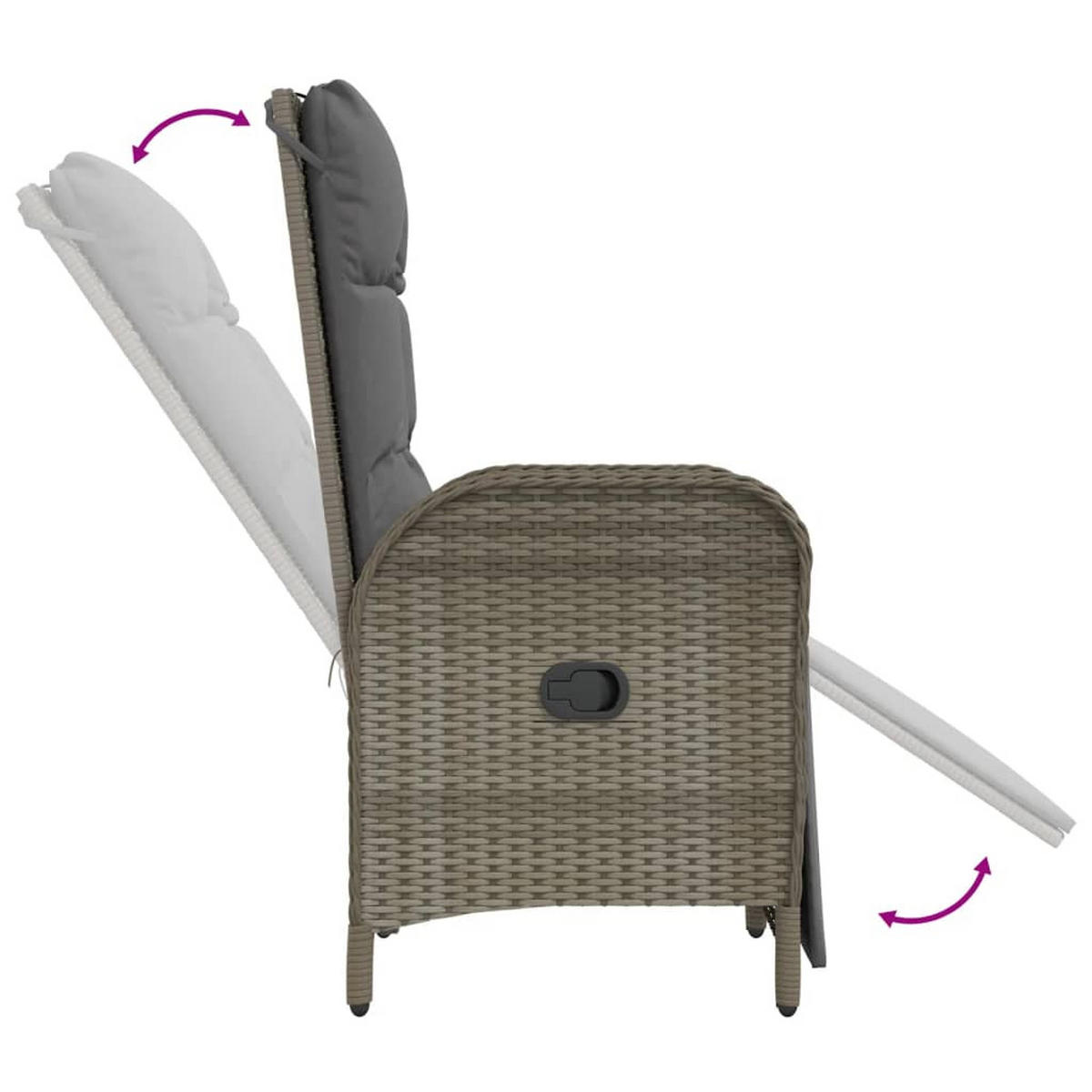 GARTEN-ESSGRUPPE 5-teilig Mit Kissen Grau Poly Rattan - Grau, Kunststoff - vidaXL