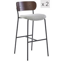 BARHOCKER 2er-Set Stoff Grau - Grau, Textil (45.5/93.5/51.5cm) - Nordlys